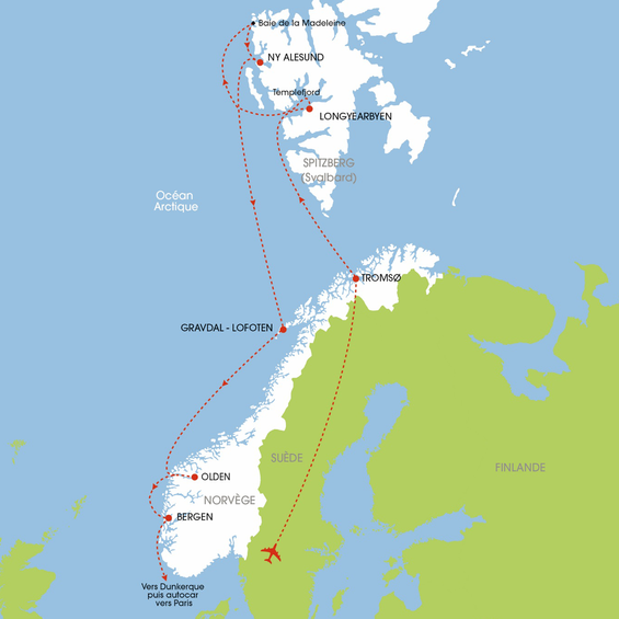 Spitzberg et les Iles Lofoten