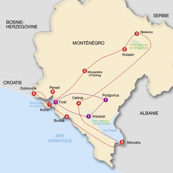 Circuit "Les merveilles du Mont&eacute;n&eacute;gro" 2020