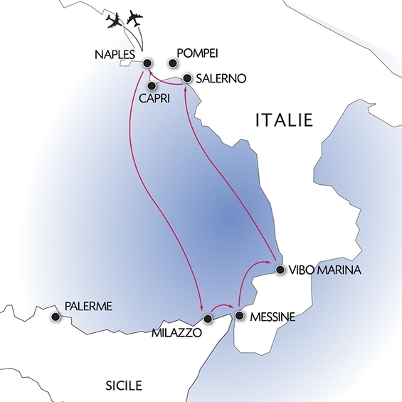 Naples, la côte Amalfitaine et la Sicile